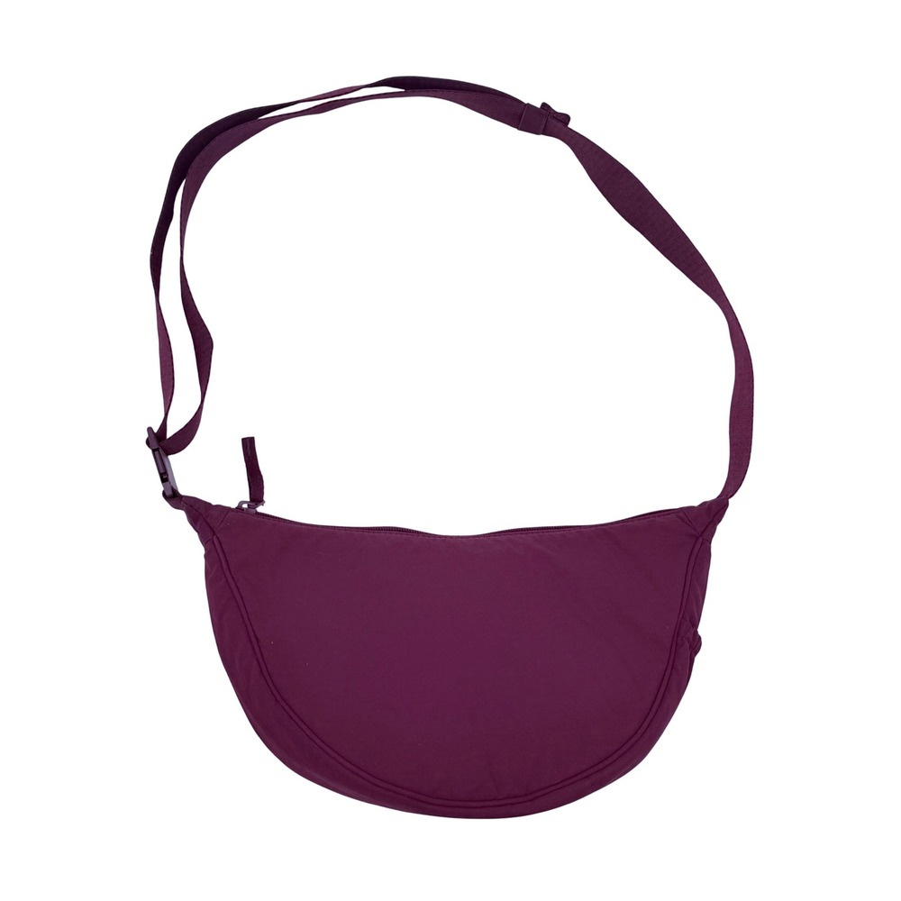 Uniqlo Round Mini Shoulder Bag Purple Crescent Crossbody Nylon Bag